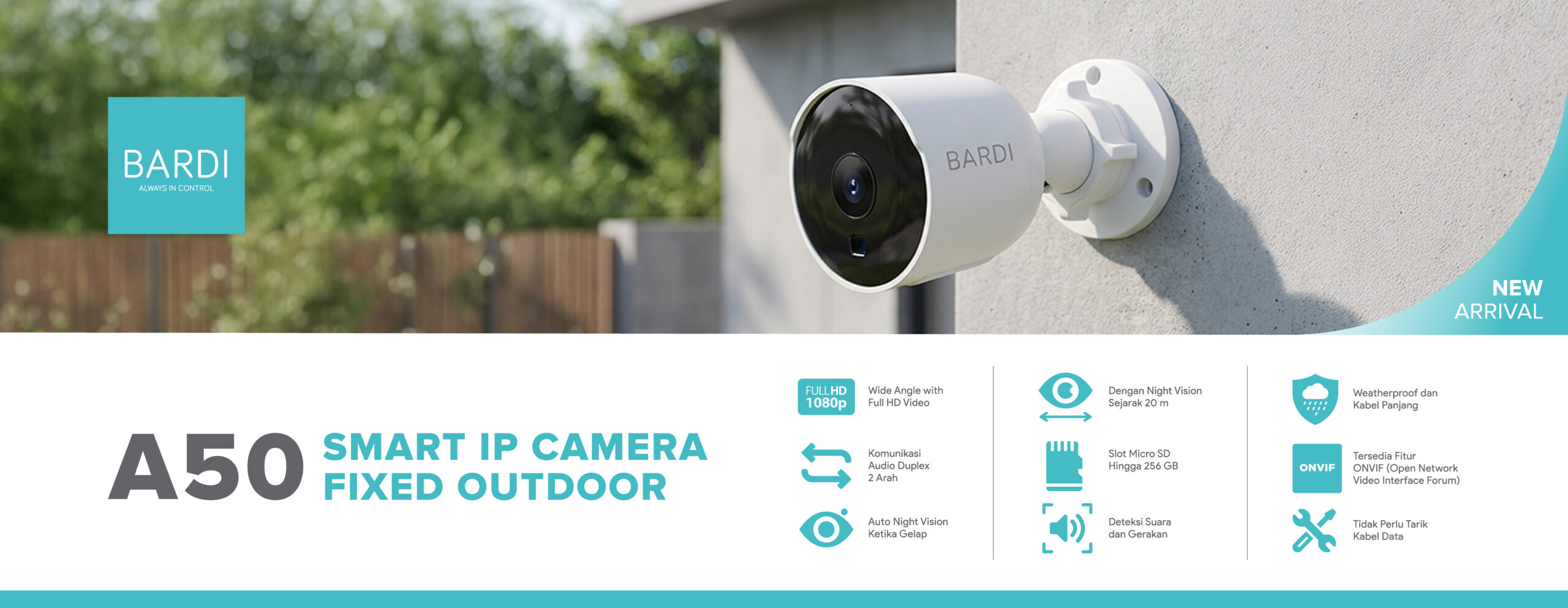 BARDI Smart IP Camera Fixed Outdoor A50 - Web Banner 1960x760